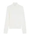 Max Mara Lightweight Cashmere Turtleneck High Collar In White