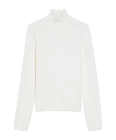 Max Mara Cashmere Turtleneck Sweater In Bianco