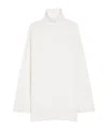 Max Mara Lightweight Cashmere Turtleneck High Collar In White