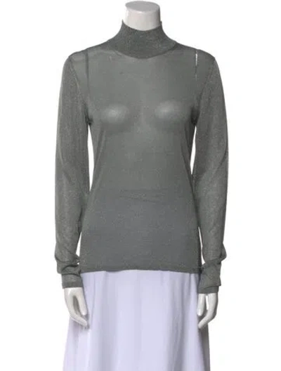 Pre-owned Max Mara Cashmere Turtleneck Sweatshirt In Gray