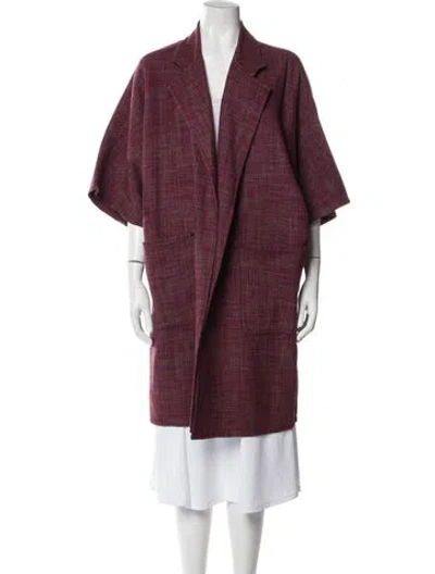 Pre-owned Max Mara Cashmere Tweed Pattern Blazer In Purple