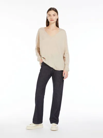 Max Mara Cashmere V-neck Jumper In Neutral