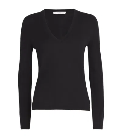 Max Mara Cashmere V-neck Sweater In Gold