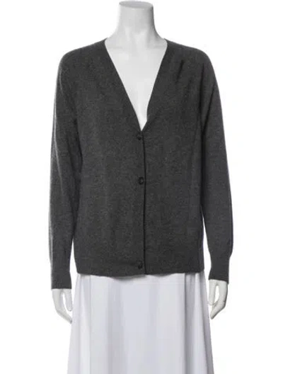 Pre-owned Max Mara Cashmere V-neck Sweater In Grey