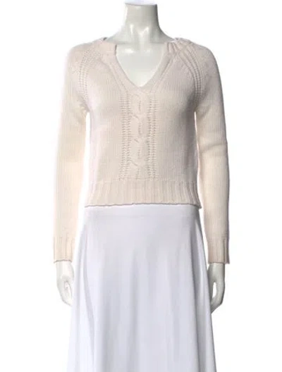 Pre-owned Max Mara Cashmere V-neck Sweater In Neutral