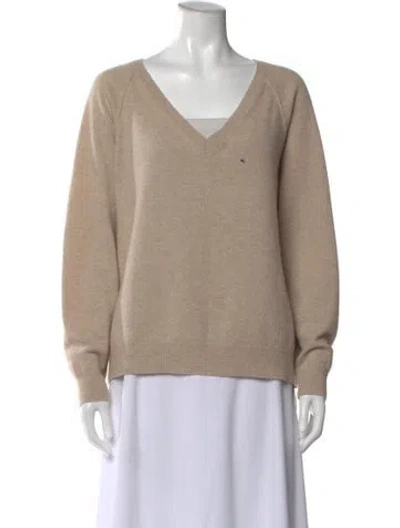Pre-owned Max Mara Cashmere V-neck Sweater In Neutral