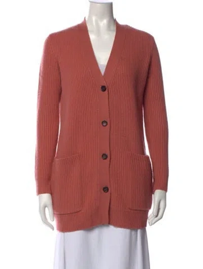 Pre-owned Max Mara Cashmere V-neck Sweater In Pink