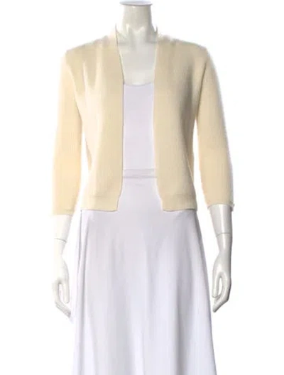 Pre-owned Max Mara Cashmere V-neck Top In Neutral
