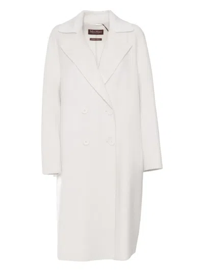 Max Mara Cashmere-wool Blend Double-breasted Coat In White
