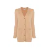 Max Mara Cashmere-wool Blend Villar Cardigan With Sequin Motif In Brown