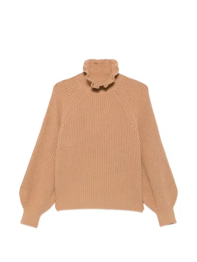 Max Mara Cashmere Wool Polo Shirt In Brown