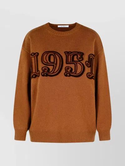 MAX MARA CASHMERE WOOL SWEATER EMBROIDERED DETAIL