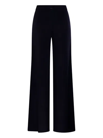 Max Mara Cashmere Wool Trousers In Blue