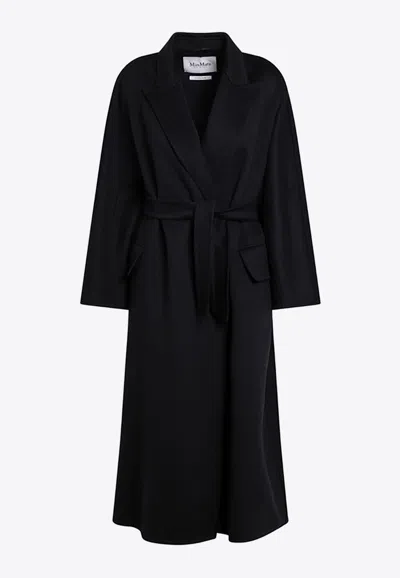 Max Mara Cashmere Wrap Coat In Blue