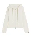 Max Mara Hooded Cashmere Yarn Cardigan Drawstring In White