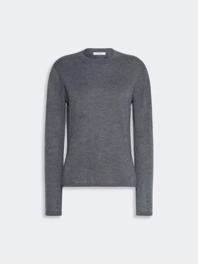 Max Mara Cashmere Yarn Crew-neck Sweater In Gray