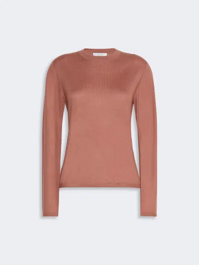 Max Mara Cashmere Yarn Crew-neck Sweater In Pink