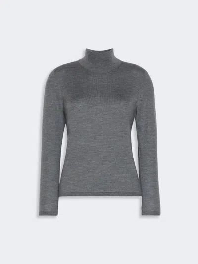 Max Mara Cashmere Yarn Polo-neck Sweater In Gray