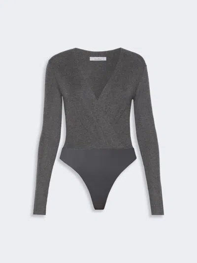 Max Mara Cashmere Yarn Sweater Bodysuit In Dark Grey