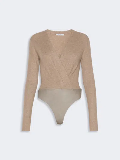 Max Mara Cashmere Yarn Sweater Bodysuit In Sand