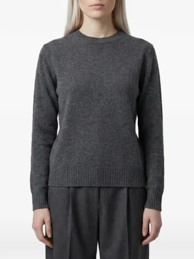 Max Mara Maglia Lume In Filato Di Cashmere Grigio Scuro In Gray