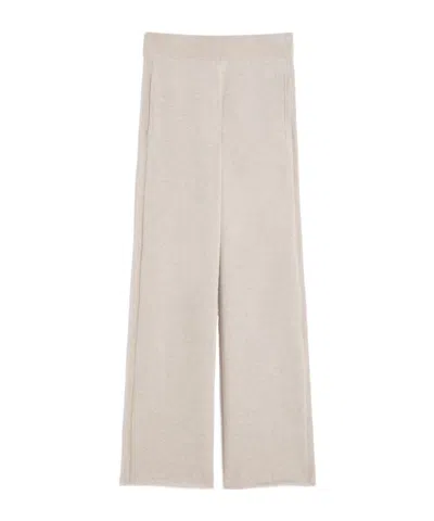 Max Mara Cashmere Yarn Trousers In Neutral