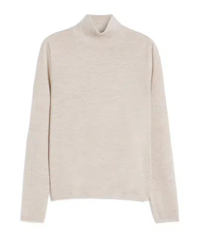 Max Mara Cashmere Yarn Turtleneck In Neutral