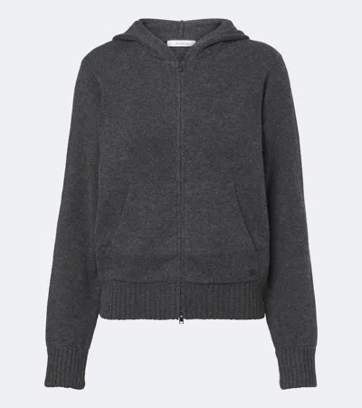 Max Mara Cashmere Zip-up Hoodie In Gray