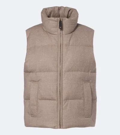 Max Mara Cashmere-blend Down Vest In Neutral