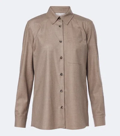 Max Mara Cashmere-blend Shirt In Neutral