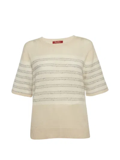 Pre-owned Max Mara Cashmere-blended Knitted Sweater In Neutral