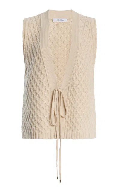 Max Mara Cashmere-wool Gilet In Neutral