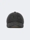 Max Mara Cotton Blend Baseball Cap With Logo In Gray