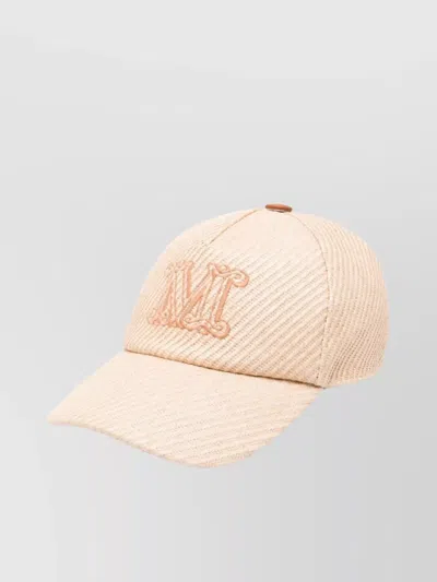 Max Mara Casual Curved Brim Textured Design Hats In Neutral