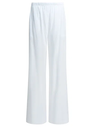 Max Mara Casual Linen Blend Pants In Blue