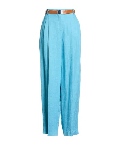 Max Mara Casual Loose Straight-leg Pants In Blue
