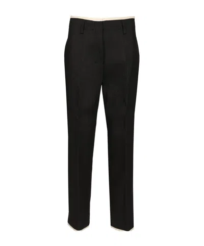 Max Mara Casual Pants With Belt Loops In Black