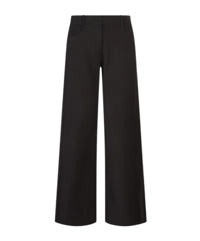 Max Mara Casual Pants With Belt Loops In Black