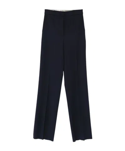 Max Mara Casual Pants With Belt Loops In Blue