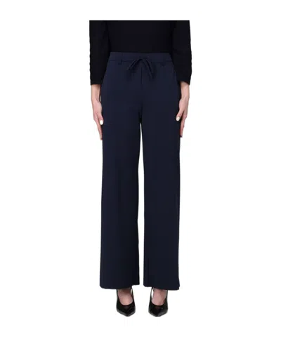 Max Mara Casual Pants With Belt Loops In Blue