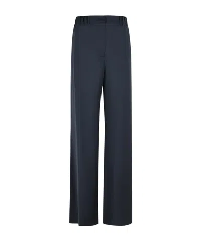 Max Mara Casual Pants With Belt Loops In Blue