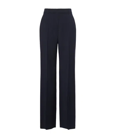 Max Mara Casual Pants With Belt Loops In Blue