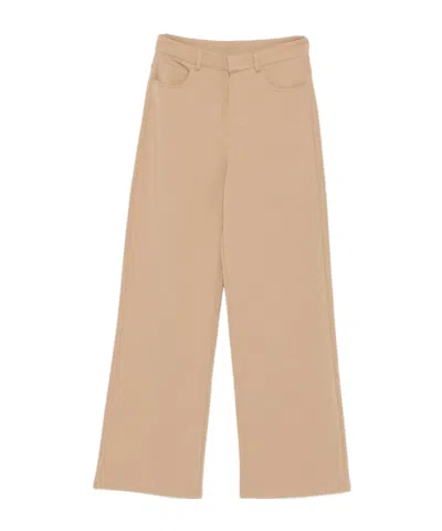 Max Mara Casual Pants With Belt Loops In Brown