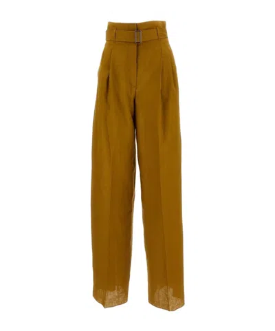 Max Mara Casual Pants With Belt Loops In Brown