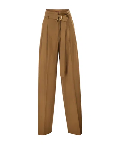 Max Mara Casual Pants With Belt Loops In Brown