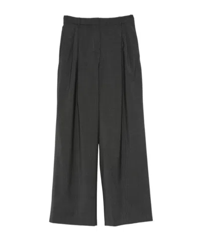 Max Mara Casual Pants With Belt Loops In Gray