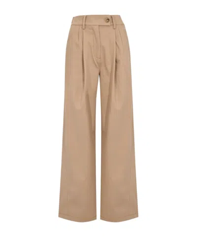 Max Mara Casual Pants With Belt Loops In Brown