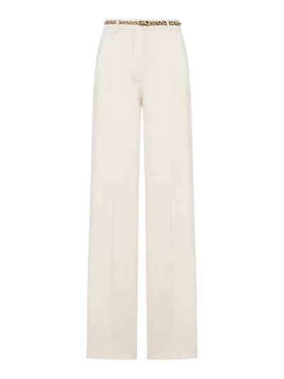 Max Mara Casual Pants With Belt Loops In White