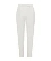 Max Mara White Straight Flat Front Pants In White