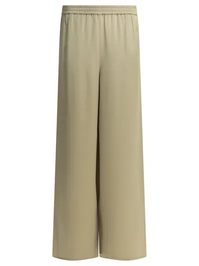 Max Mara Volonta Silk Crepe Casual Pants In Green